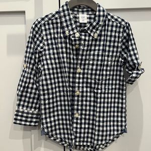 2T GAP Navy and White Check button down